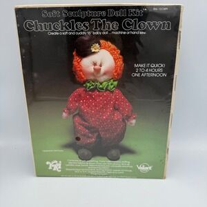 Vintage 1983 YKI Valiant Crafts Chuckles The Clown Soft Sculpture Doll Kit 856